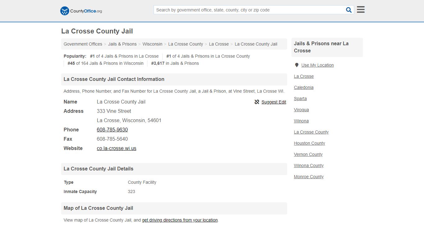 La Crosse County Jail - La Crosse, WI (Address, Phone, and Fax)